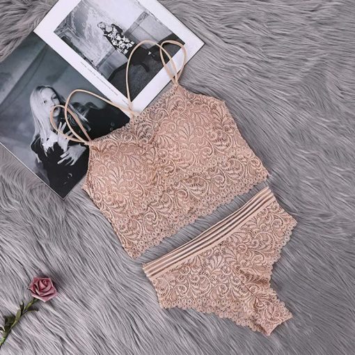 Women Non Pushup Lace Style Padded Bra and Panty Set-LSPB