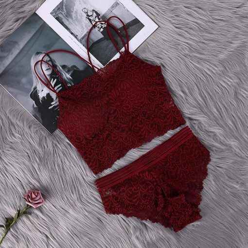 Women Non Pushup Lace Style Padded Bra and Panty Set-LSPB