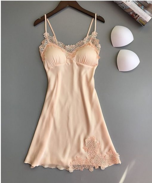 Beautiful Made in China Women two part Night Dress Pink