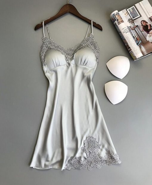 Beautiful Made in China Women two part Night Dress Grey