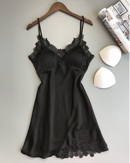 Beautiful Made in China Women two part Night Dress Black