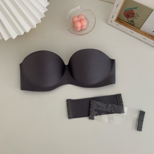 Summer new non-slip strapless invisible sexy bra (Grey)