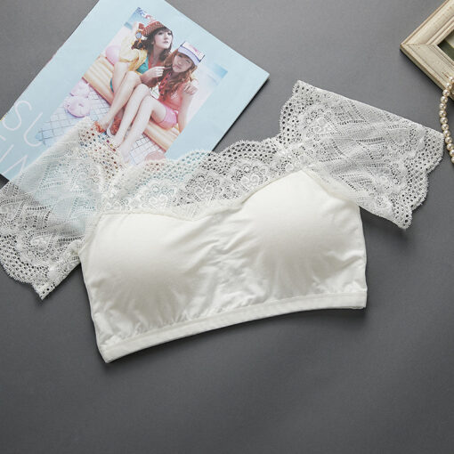 Alternative view of New China Beautiful Lace Bra for Womens, Sports vest-style tube top White-VSTT