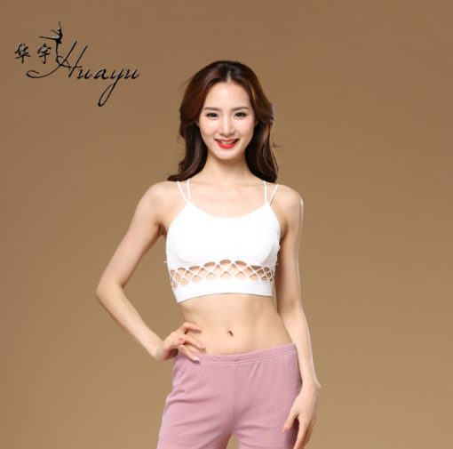 New Thread Hollow Chest Wrap Yoga Running Back Cross Shoulder Straps No Steel Ring Bra White-NSR
