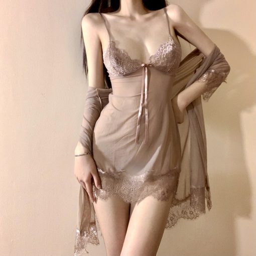 Beautiful Baby doll Made in China Women Three Part Night Dress-TPND