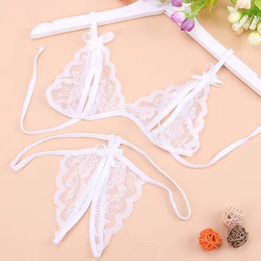 Premium Quality Transaprent Bra Panty Bikini Set White
