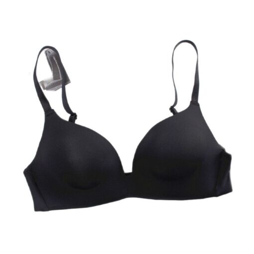 Thin steel ring bra thin small bra one-piece comfortable girl Black-CGM