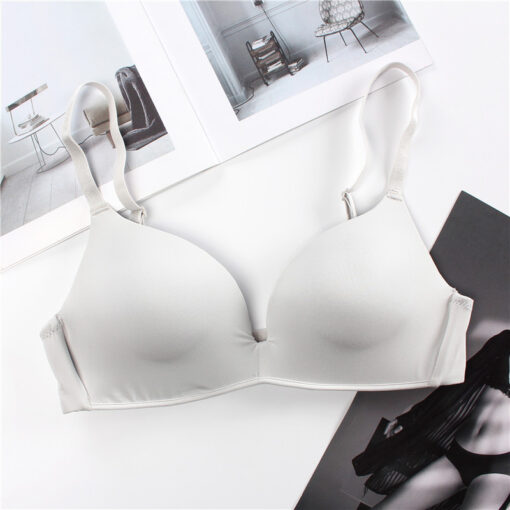 Thin steel ring bra thin small bra one-piece comfortable girl White-CGM
