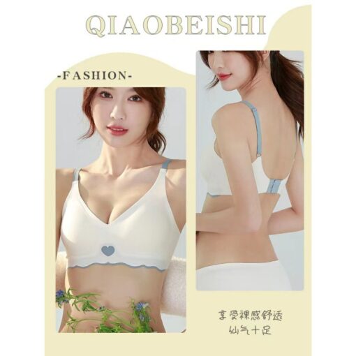 Premium Seamless thin women's bra without steel ring sports bra White-RSB
