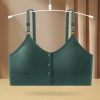 New Front Button Style Hot Girl Sexy Adjustable Shoulder Straps Beautiful Tube Top Bra Green-BTT