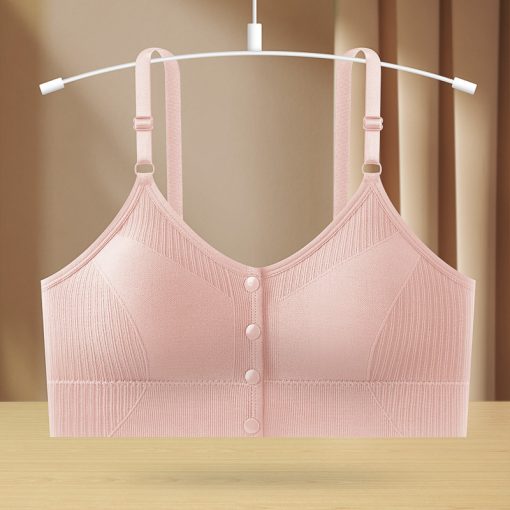 New Front Button Style Hot Girl Sexy Adjustable Shoulder Straps Beautiful Tube Top Bra Pink-BTT