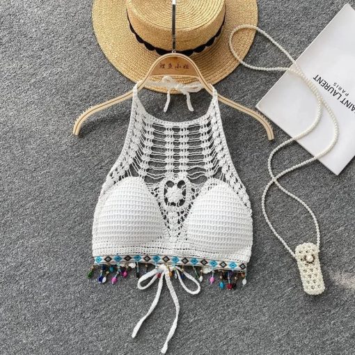 Alternative view of Premium Quality Crochet Bralette Top-CROCHET