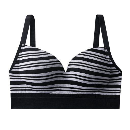 New Cross-border Thin No Steel Ring Comfortable Fixed Cup Bra Black-CFC