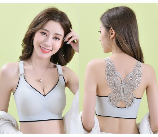 Premium Quality Butterfly back sports tube top thin style no steel ring White-BBS