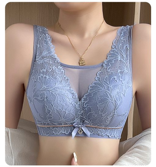 Premium Quality Summar Vest Full Thin Adjustment Thin Cup Bra Blue-TATP