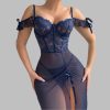 New Soft And Comfortable Lace Lingerie For Women  blue-N12