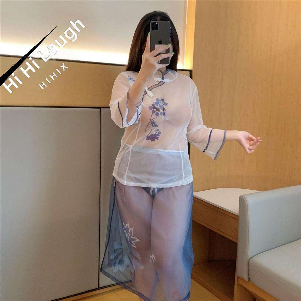 Elegant Sheer Embroidered Nighty -ESE - Image 2
