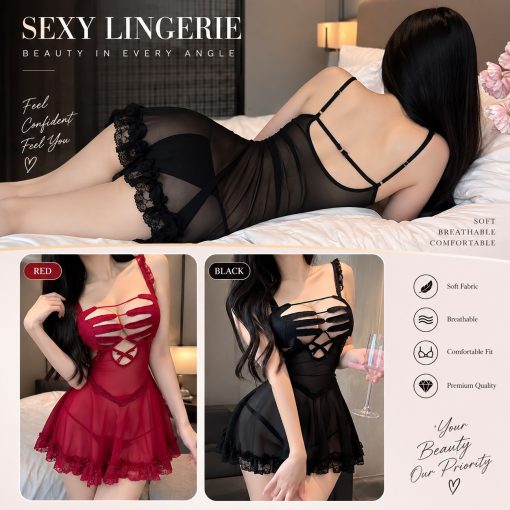 New Finger Strap Lingerie Red-A17