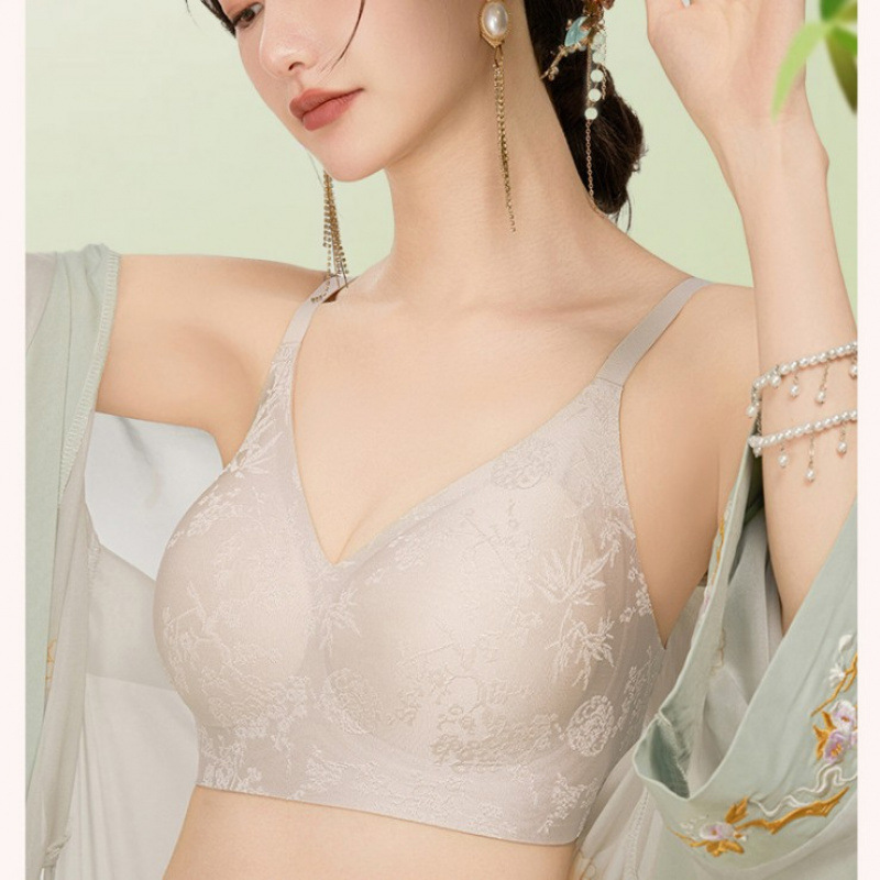 Bamboo Seamless Floral Jacquard Bra - Image 7